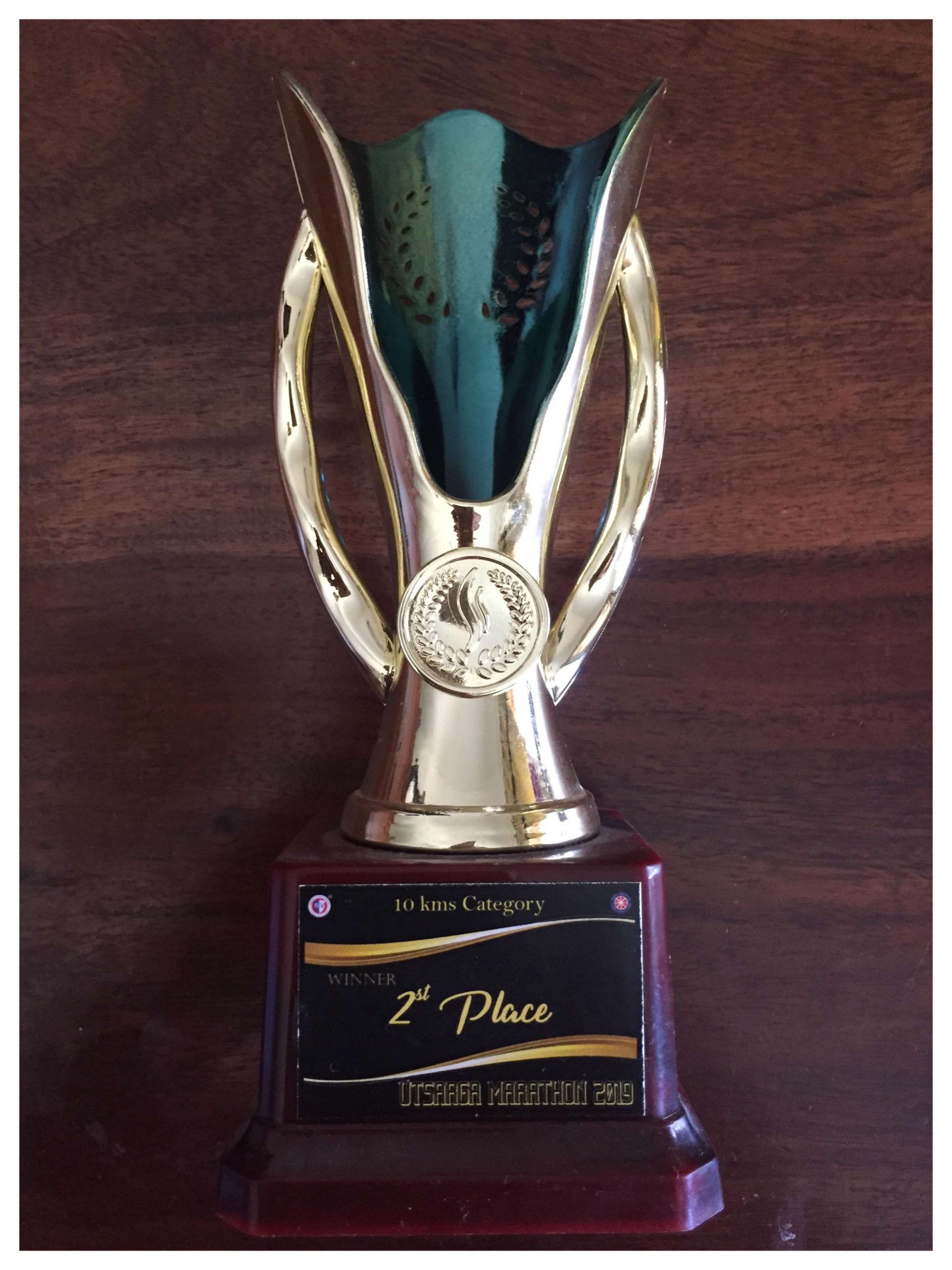 2nd Place Finisher Award (10K Marathon) by RV Collage, Bangalore